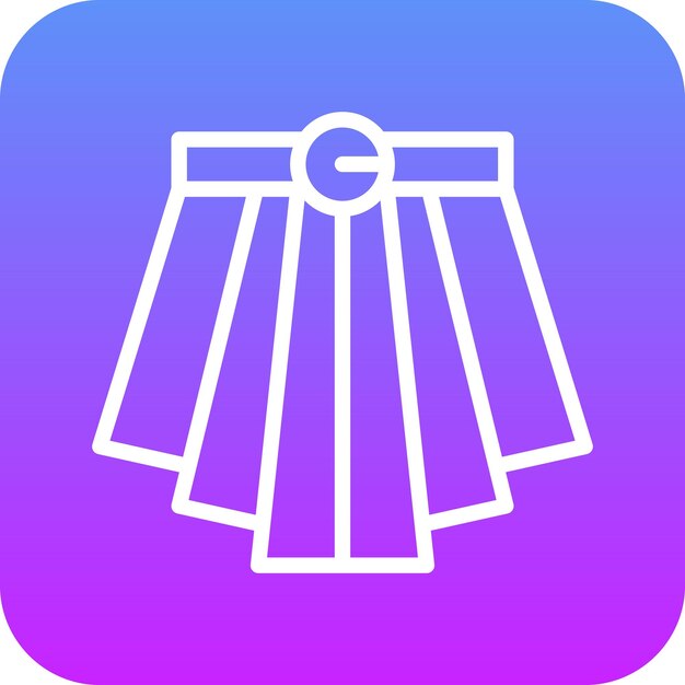 Ilustración del icono vectorial de la falda del conjunto de iconos de moda