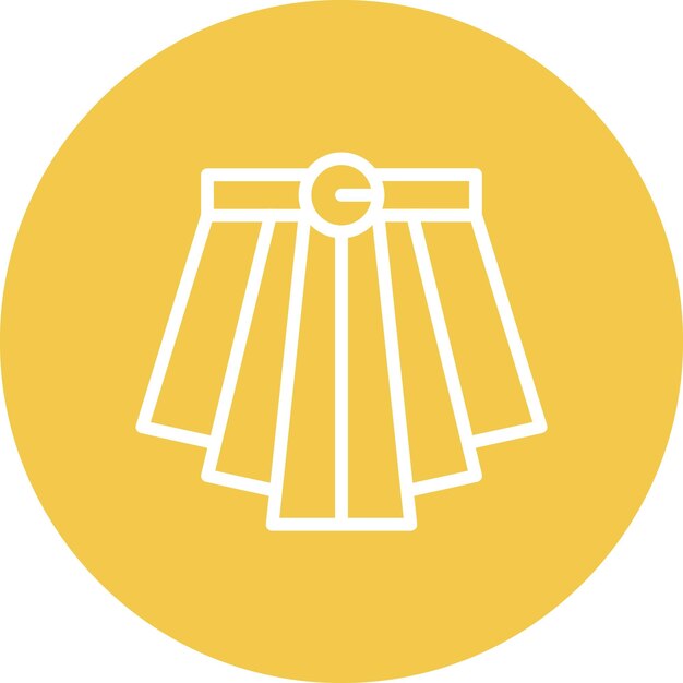 Ilustración del icono vectorial de la falda del conjunto de iconos de moda