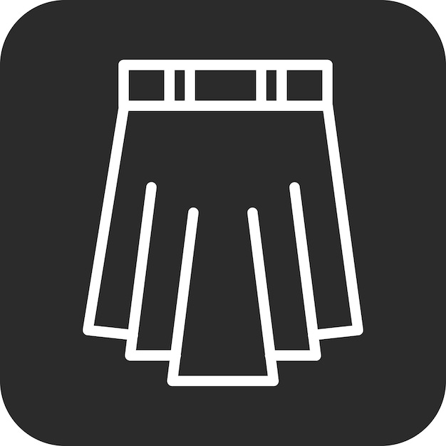 Ilustración del icono vectorial de la falda del conjunto de iconos de ropa