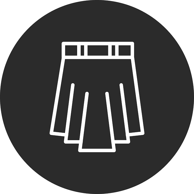 Ilustración del icono vectorial de la falda del conjunto de iconos de ropa