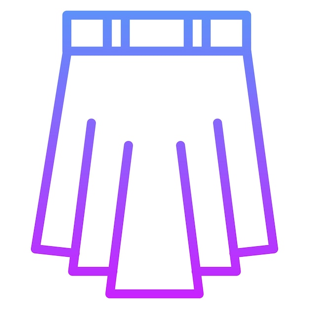 Ilustración del icono vectorial de la falda del conjunto de iconos de ropa