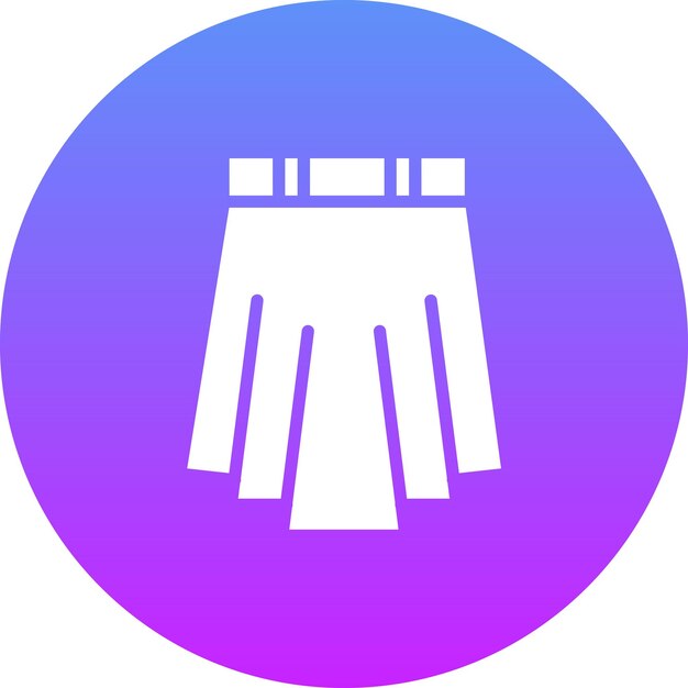 Ilustración del icono vectorial de la falda del conjunto de iconos de ropa