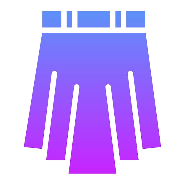 Ilustración del icono vectorial de la falda del conjunto de iconos de ropa