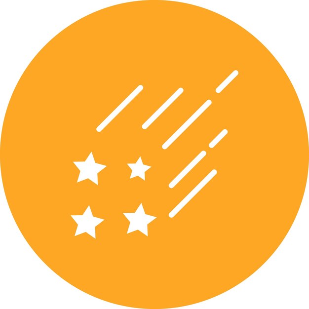 Ilustración del icono vectorial de Falling Star del conjunto de iconos de Tecnología Espacial