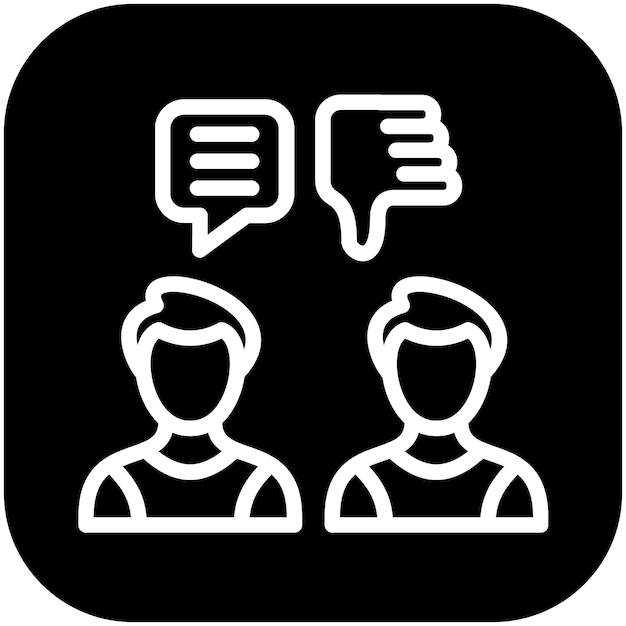 Ilustración del icono vectorial de falta de respeto del conjunto de iconos de Generation Gap