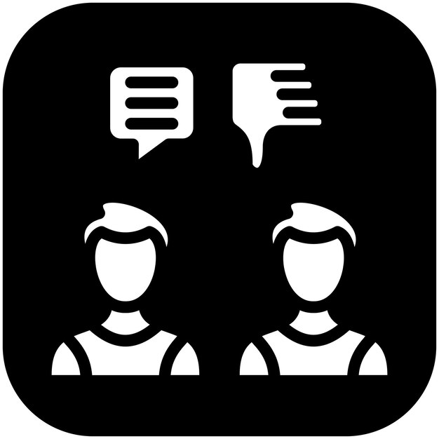 Ilustración del icono vectorial de falta de respeto del conjunto de iconos de Generation Gap