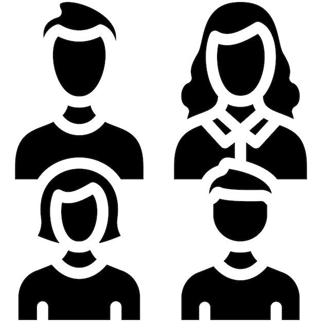 Ilustración del icono vectorial de la familia del cliente del conjunto de iconos de Street Food