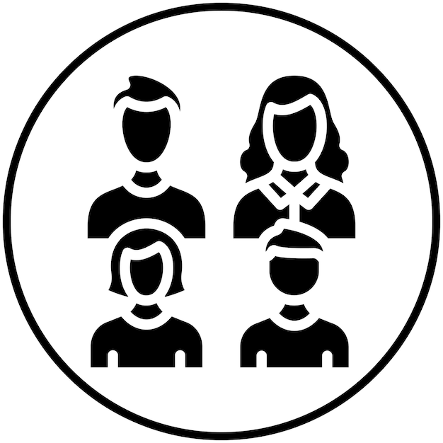 Ilustración del icono vectorial de la familia del cliente del conjunto de iconos de Street Food