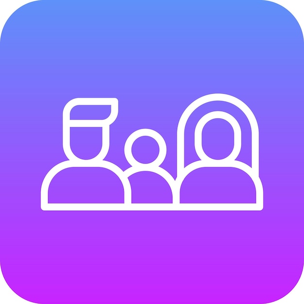 Ilustración del icono vectorial de la familia del conjunto de iconos de inmigración