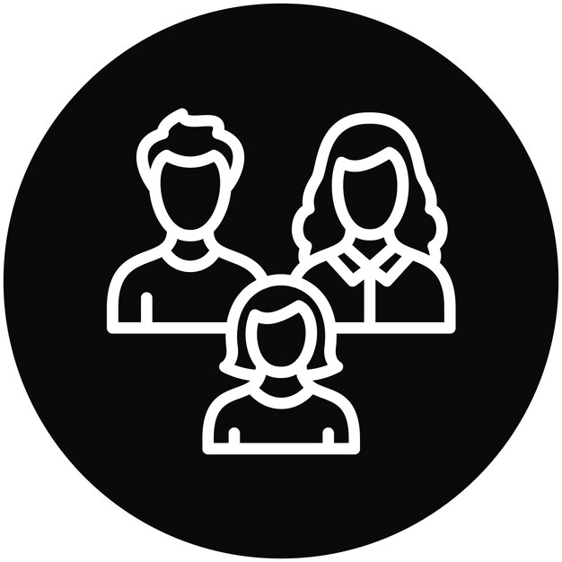 Ilustración del icono vectorial de la familia del conjunto de iconos de planificación de vacaciones