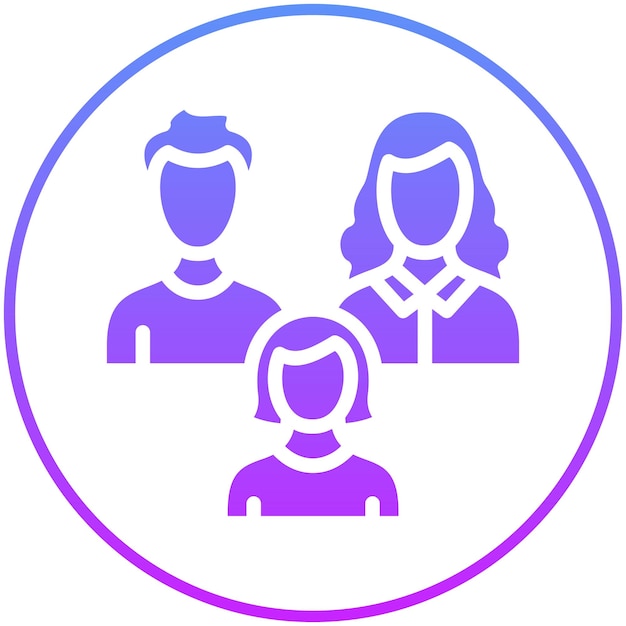 Ilustración del icono vectorial de la familia del conjunto de iconos de planificación de vacaciones
