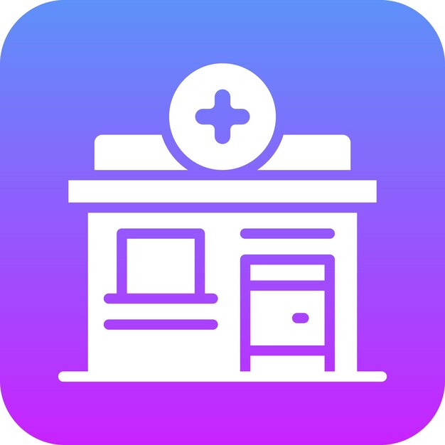 Ilustración del icono vectorial de la farmacia del conjunto de iconos del centro comercial
