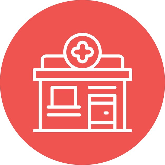 Ilustración del icono vectorial de la farmacia del conjunto de iconos del centro comercial