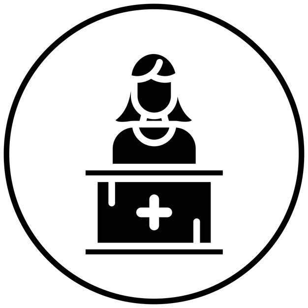 Ilustración del icono vectorial de la farmacia del conjunto de iconos de la farmacía
