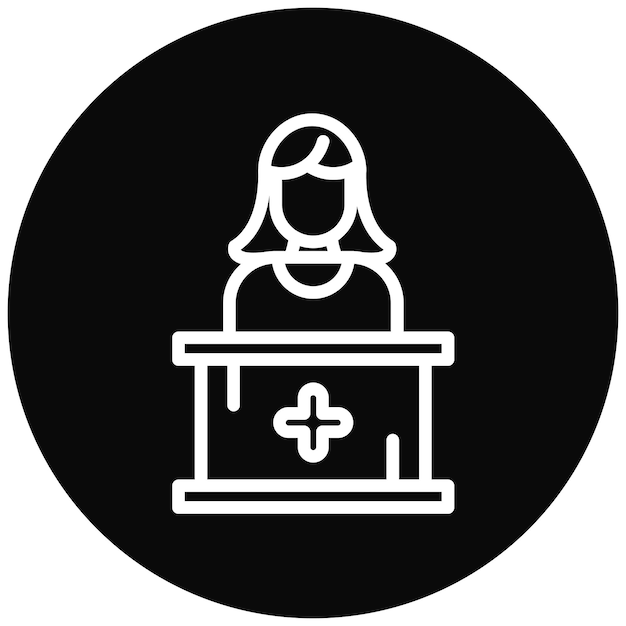 Ilustración del icono vectorial de la farmacia del conjunto de iconos de la farmacía