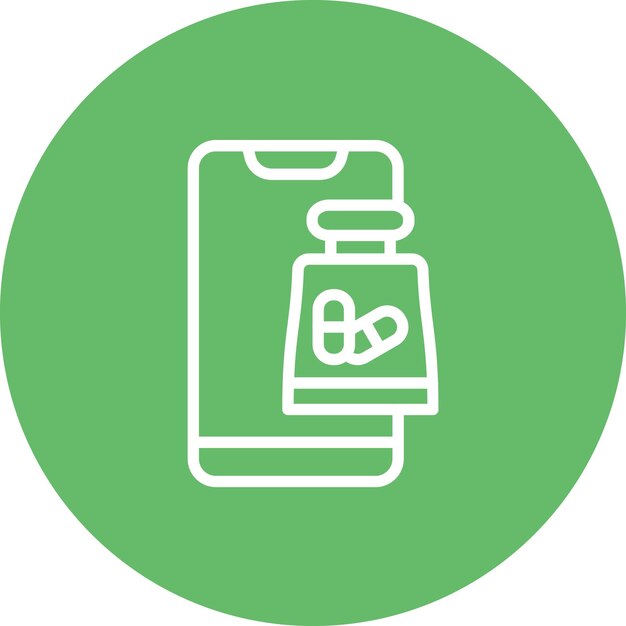 Ilustración del icono vectorial de la farmacia en línea de Medicine I