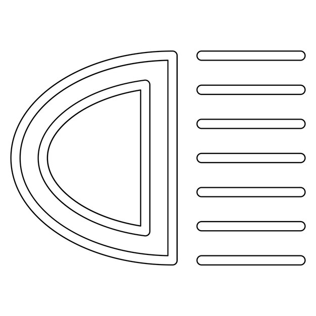 Ilustración del icono vectorial del faro del conjunto de iconos de reparación de automóviles