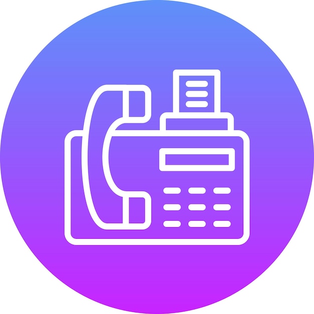 Ilustración del icono vectorial de fax del conjunto de iconos de comunicaciones