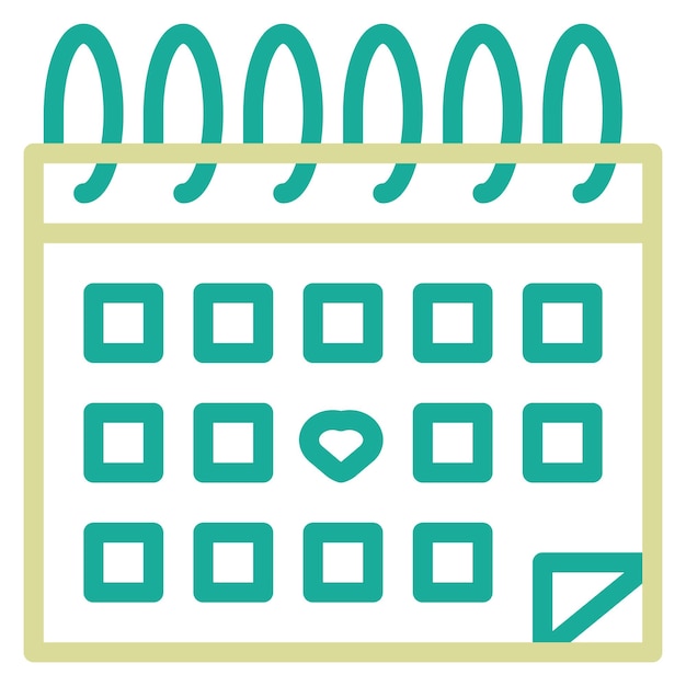 Ilustración del icono vectorial de la fecha de la boda del conjunto de iconos de la boda