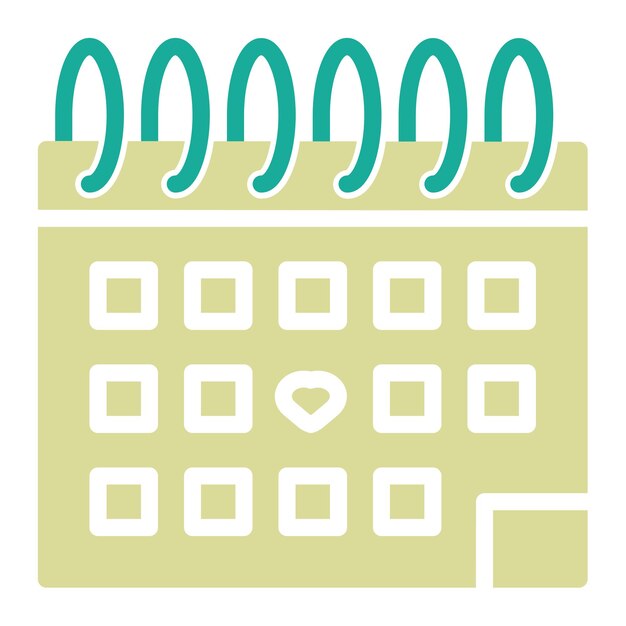Ilustración del icono vectorial de la fecha de la boda del conjunto de iconos de la boda