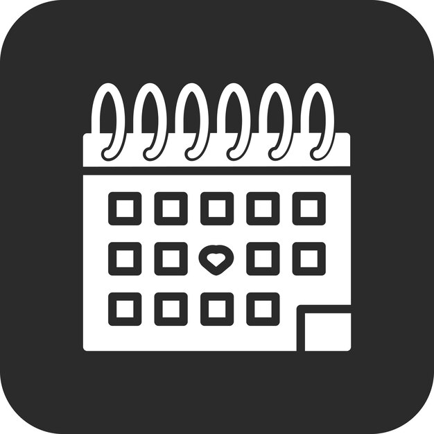Ilustración del icono vectorial de la fecha de la boda del conjunto de iconos de la boda
