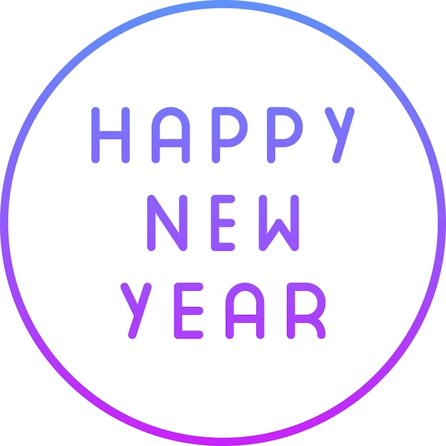 Ilustración del icono vectorial de Feliz Año Nuevo del conjunto de iconos de Año Nuevo