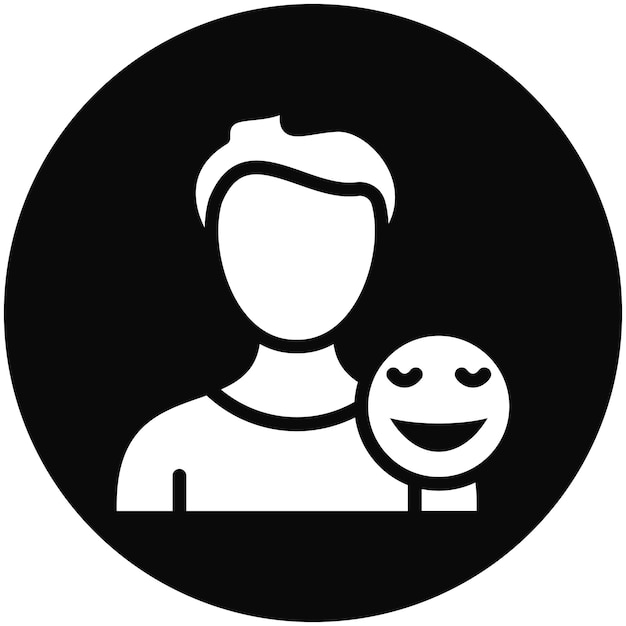 Ilustración del icono vectorial feliz del conjunto de iconos de estilos de vida