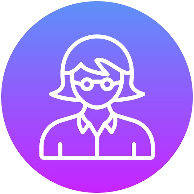 Ilustración del icono vectorial femenino del conjunto de iconos de formación empresarial