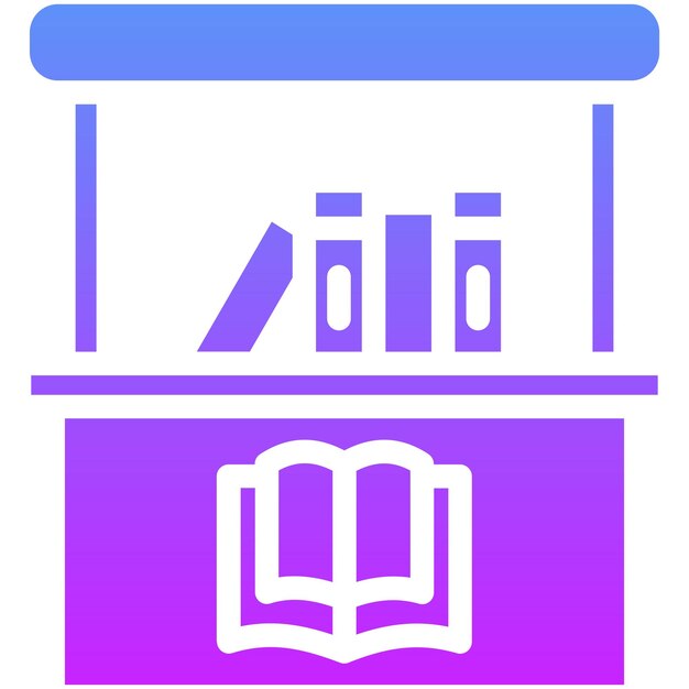 Ilustración del icono vectorial de la feria de libros del conjunto de iconos de literatura