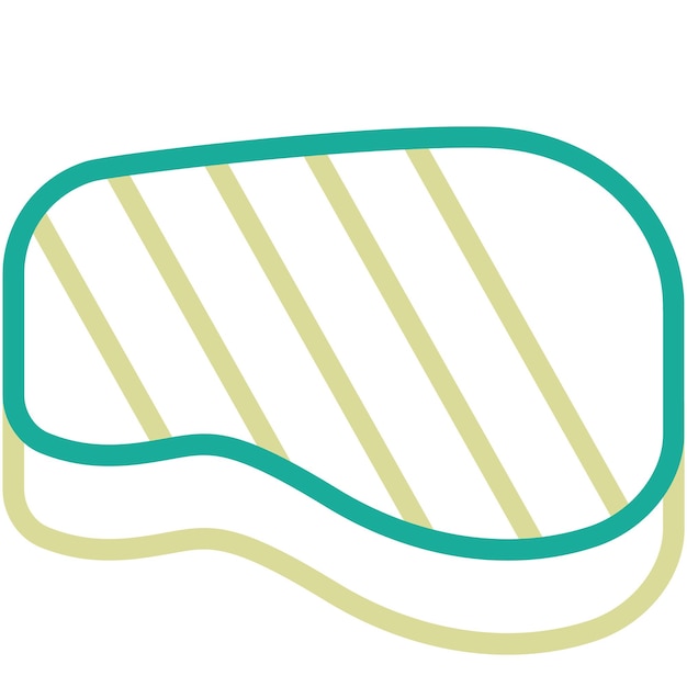 Ilustración del icono vectorial del filete del conjunto de iconos de la mañana y el desayuno