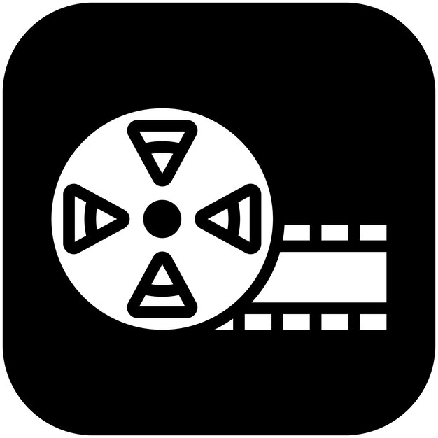 Ilustración del icono vectorial de Film Reel del conjunto de iconos de cine