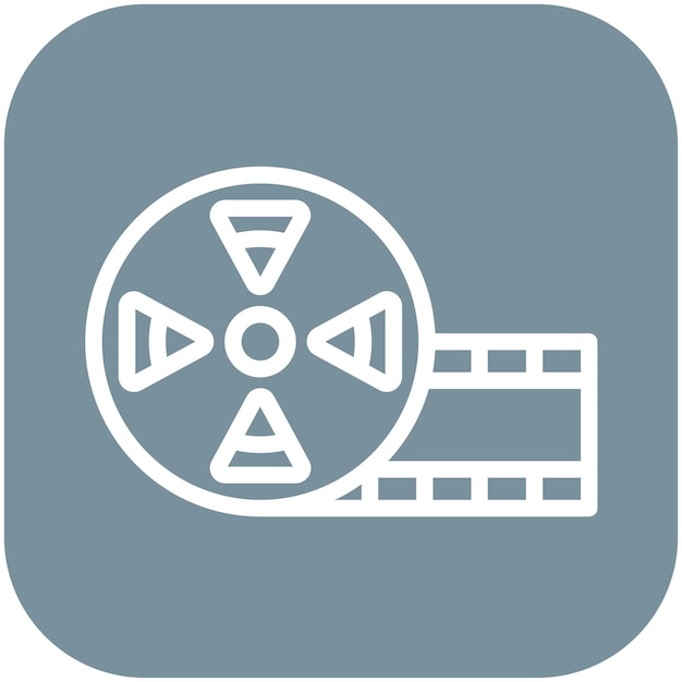 Ilustración del icono vectorial de Film Reel del conjunto de iconos de cine