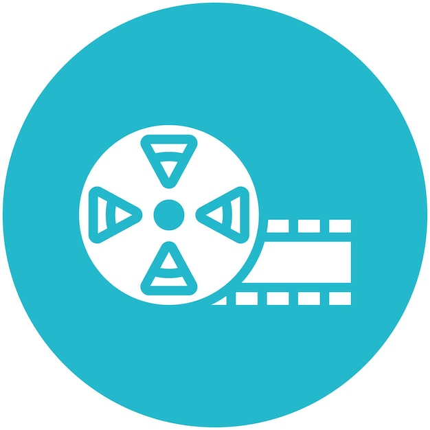 Ilustración del icono vectorial de Film Reel del conjunto de iconos de cine