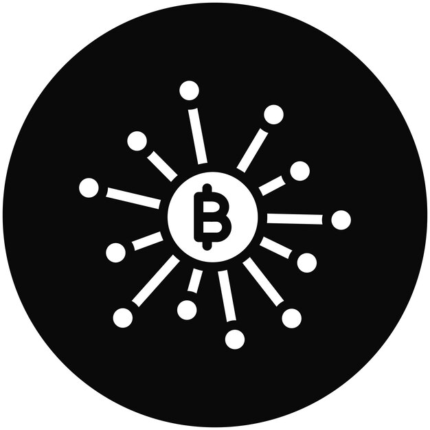Ilustración del icono vectorial de finanzas descentralizadas del conjunto de iconos de criptomonedas