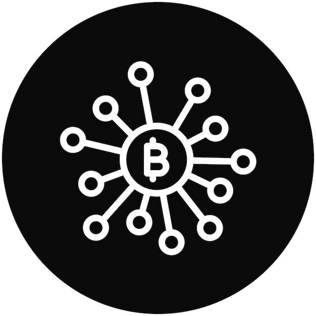 Ilustración del icono vectorial de finanzas descentralizadas del conjunto de iconos de criptomonedas