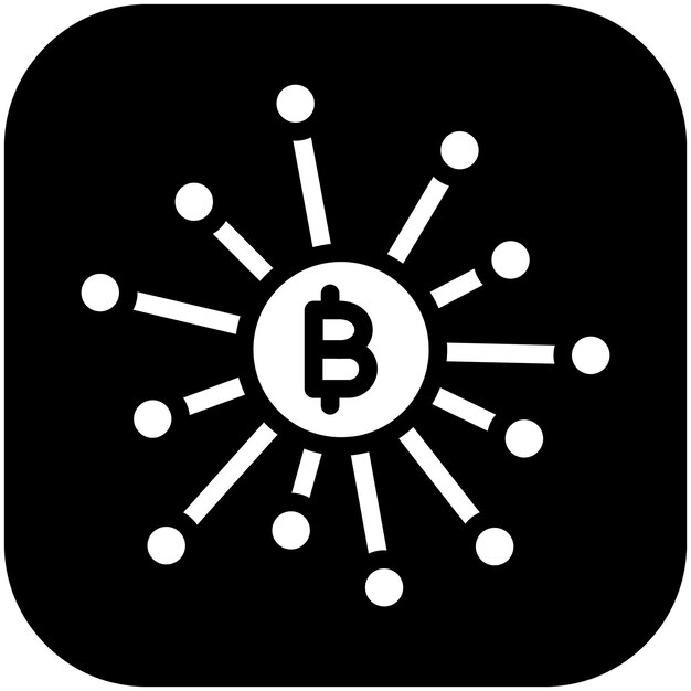 Ilustración del icono vectorial de finanzas descentralizadas del conjunto de iconos de criptomonedas