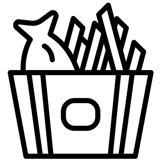 Ilustración del icono vectorial de Fish and Chips del conjunto de iconos de Street Food