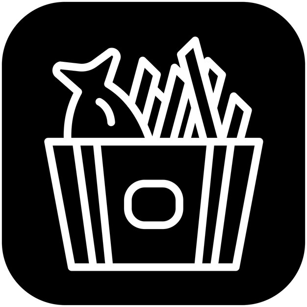 Ilustración del icono vectorial de Fish and Chips del conjunto de iconos de Street Food