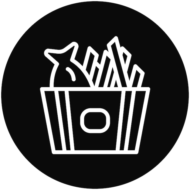 Ilustración del icono vectorial de Fish and Chips del conjunto de iconos de Street Food