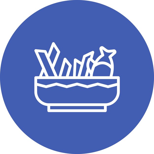 Ilustración del icono vectorial de Fish and Chips del conjunto de iconos de World Cuisine