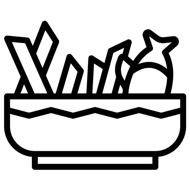 Ilustración del icono vectorial de Fish and Chips del conjunto de iconos de World Cuisine