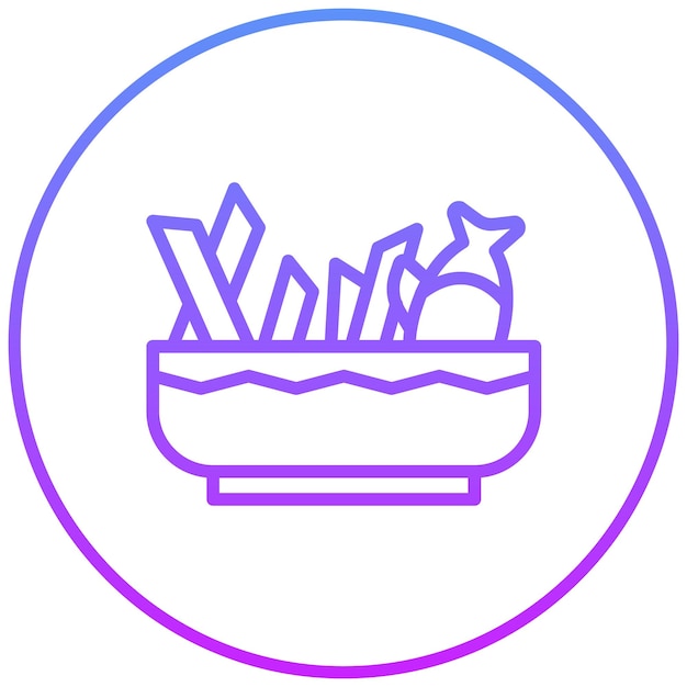 Ilustración del icono vectorial de Fish and Chips del conjunto de iconos de World Cuisine
