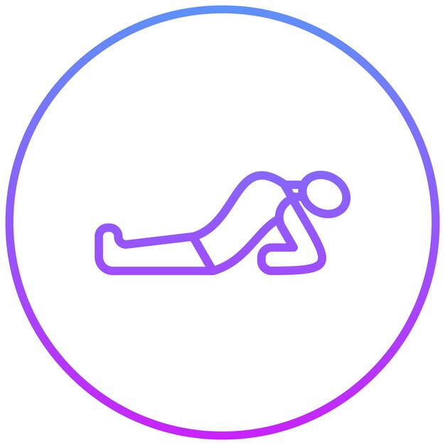 Ilustración del icono vectorial de Fish Pose del conjunto de iconos de aptitud física