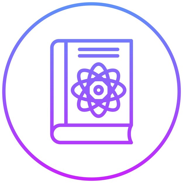 Ilustración del icono vectorial de física del conjunto de iconos de aprendizaje