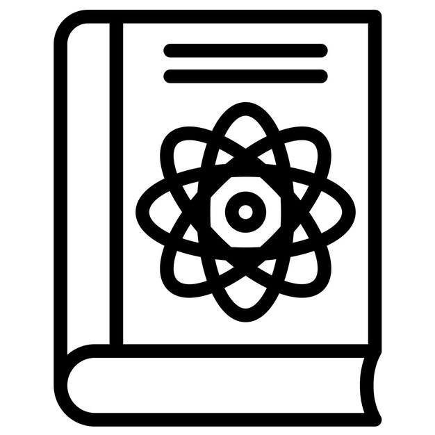 Ilustración del icono vectorial de física del conjunto de iconos de aprendizaje