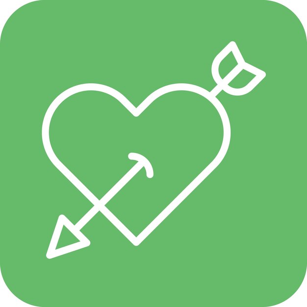 Ilustración del icono vectorial de la flecha del corazón del conjunto de iconos de bodas