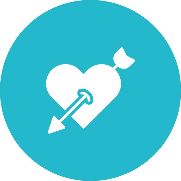 Ilustración del icono vectorial de la flecha del corazón del conjunto de iconos de bodas