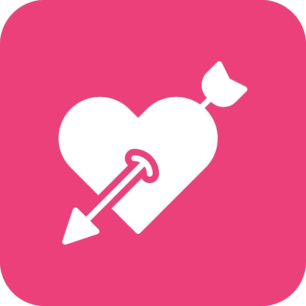 Ilustración del icono vectorial de la flecha del corazón del conjunto de iconos de bodas