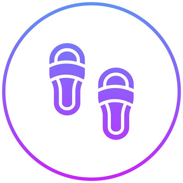 Ilustración de icono vectorial de flip flop del conjunto de iconos de moda