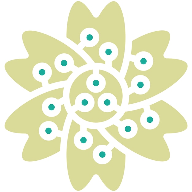Ilustración del icono vectorial de la flor de cerezo del conjunto de iconos de flores